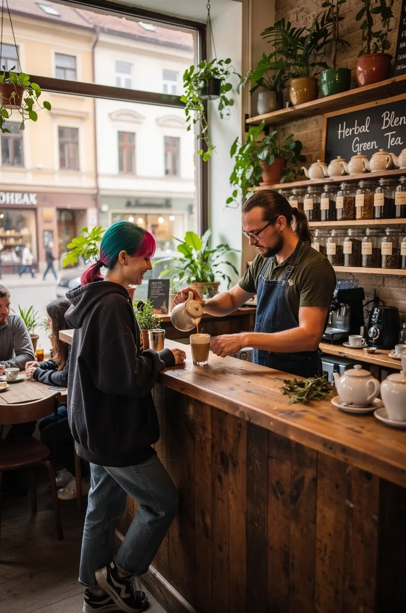Arbatos lapeliai ir žolelės ant stalo, pabrėžiantys natūralumą ir sveiką gyvenimo būdą kasdienėje praktikoje.