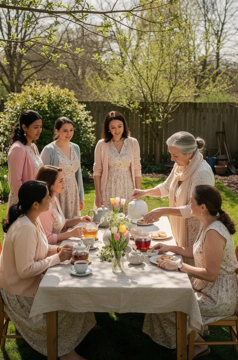 Žmogaus rankos, švelniai laikiančios arbatos puodelį, atspindinčios savęs priežiūros ir atsipalaidavimo momentą.